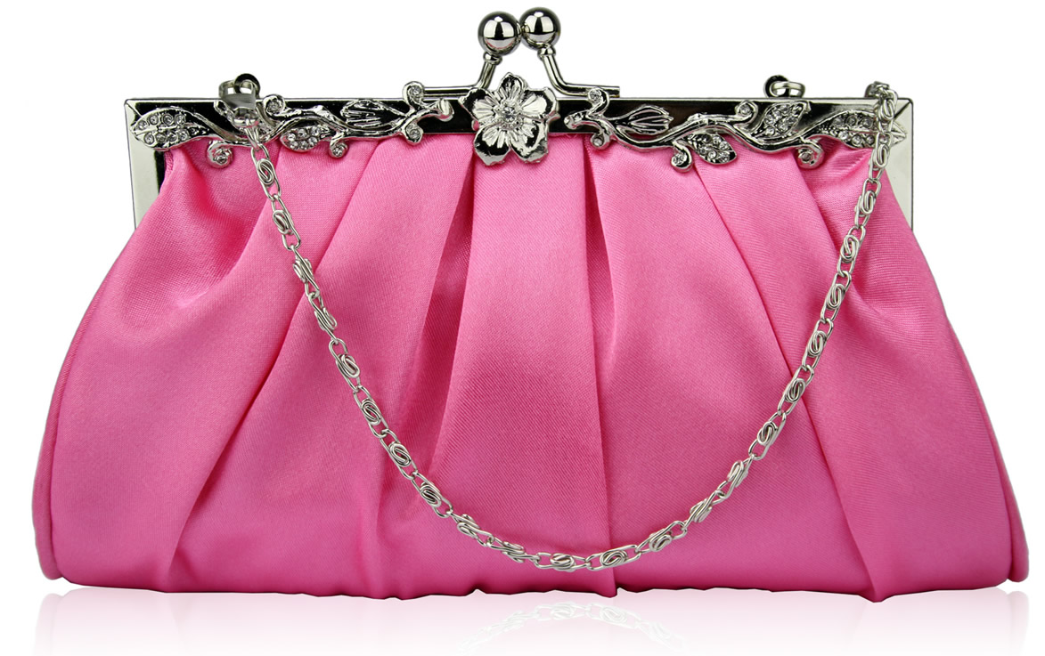 Pink Crystal Evening Clutch Bag