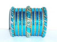 Blue & Gold Indian Fashion Bangles