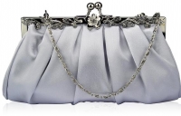 Silver Crystal Evening Clutch Bag