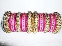 NEW COLLECTION: Rani Pink / Fuschia & Gold Indian Fashion Bangles