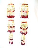 Beautiful 3-Tier Bridal Kaleera - Maroon/Gold